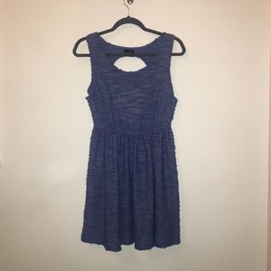 Blue Audrey dress with back cutout